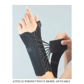 ATTELLE POIGNET POUCE RIGIDE AJUSTABLE