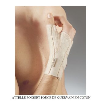ATTELLE POIGNET POUCE DE QUERVAIN EN COTON