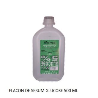 FLACON DE SERUM GLUCOSE 5% 500 ML