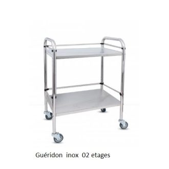 GUÉRIDON INOX 2 ÉTAGES