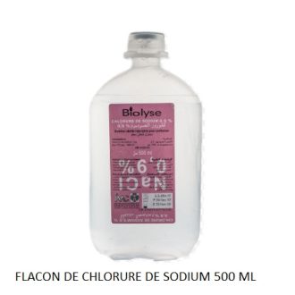 FLACON SERUM CHLORURE DE SODIUM 0,9%  500 ML