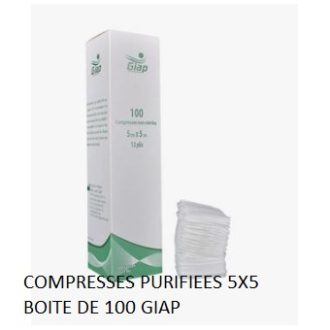COMPRESSES PURIFIEES 5X5 BOITE DE 100 GIAP