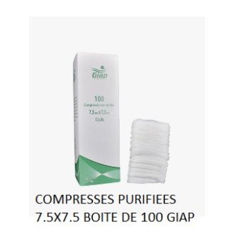 COMPRESSES PURIFIEES 7.5X7.5 BOITE DE 100 GIAP