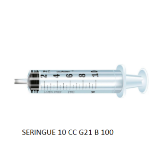 SERINGUE 10 CC G21 B 100