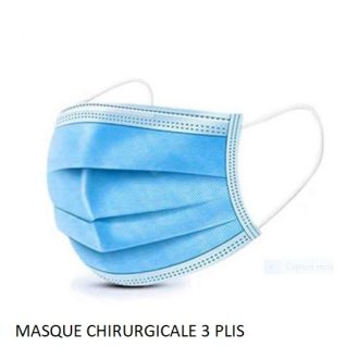 MASQUE CHIRURGICALE 3 PLIS
