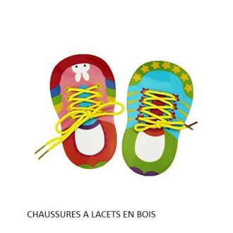 CHAUSSURES A LACETS EN BOIS