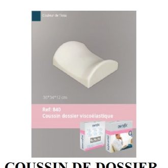 COUSSIN DE DOSSIER VISCOELASTIQUE