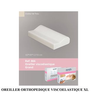 OREILLER ORTHOPEDIQUE VISCOELASTIQUE XL