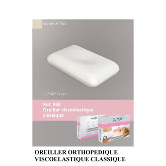 OREILLER ORTHOPEDIQUE VISCOELASTIQUE CLASSIQUE