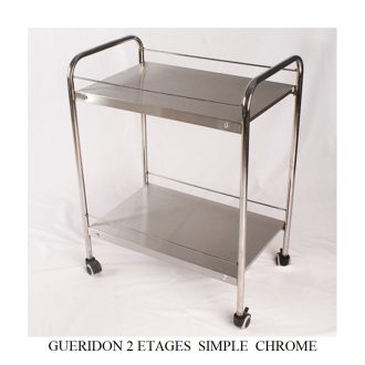 GUERIDON 2 ETAGES  SIMPLE  CHROME