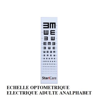ECHELLE OPTOMETRIQUE ELECTRIQUE ADULTE ANALPHABET LUMINEUX